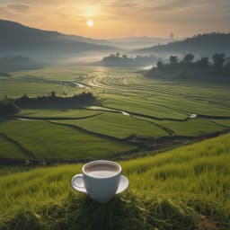 Ngopi di pinggir sawah