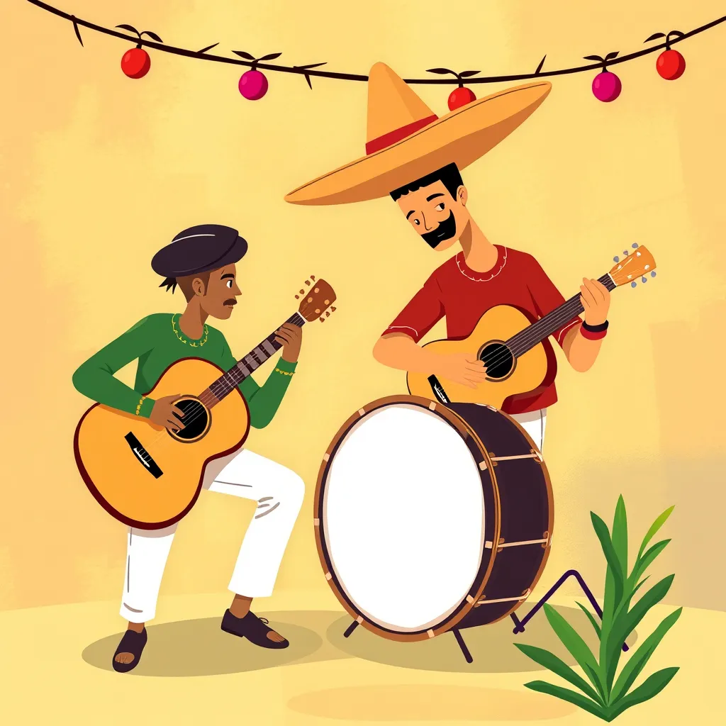 Mexican guitar and drums