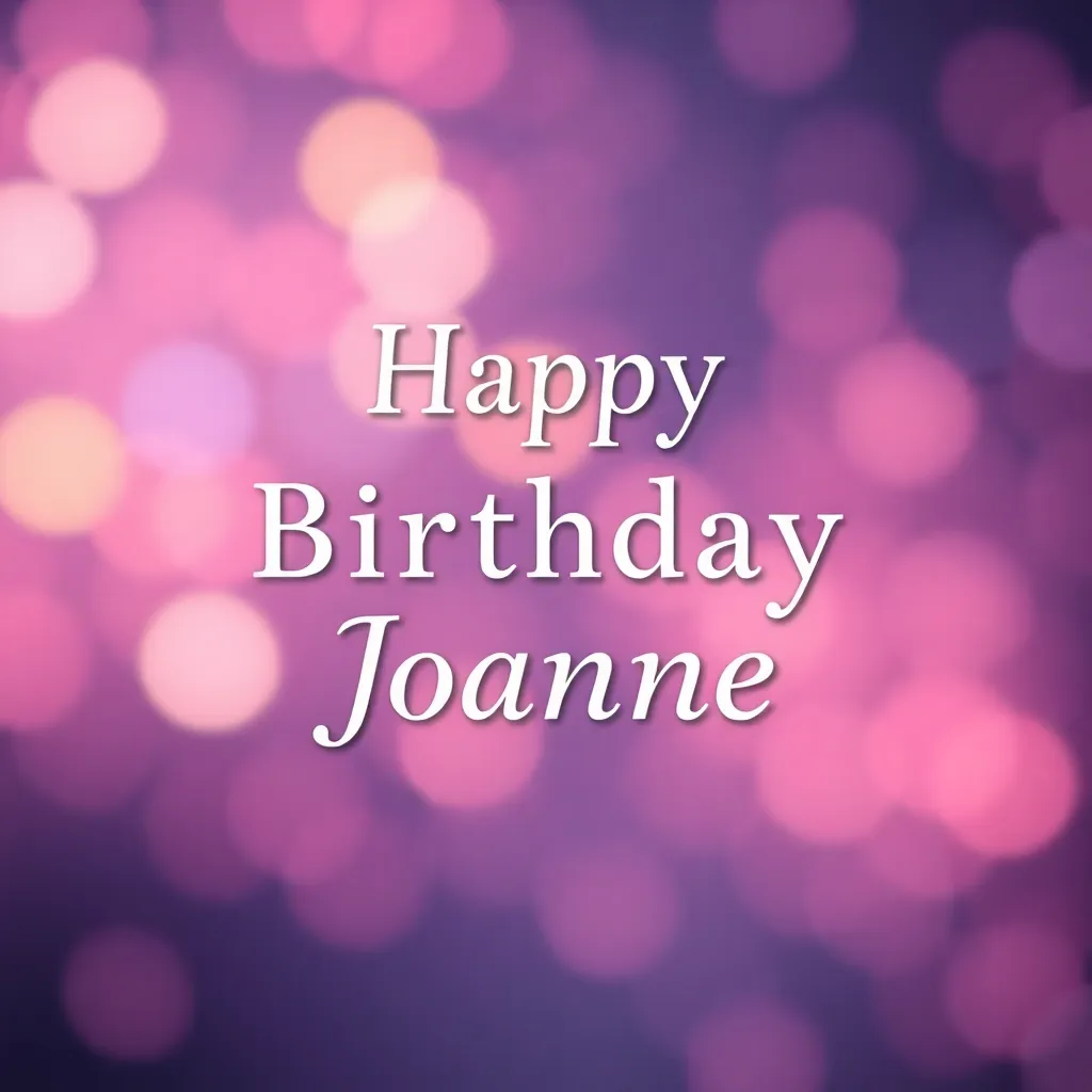 Happy Birthday Joanne.